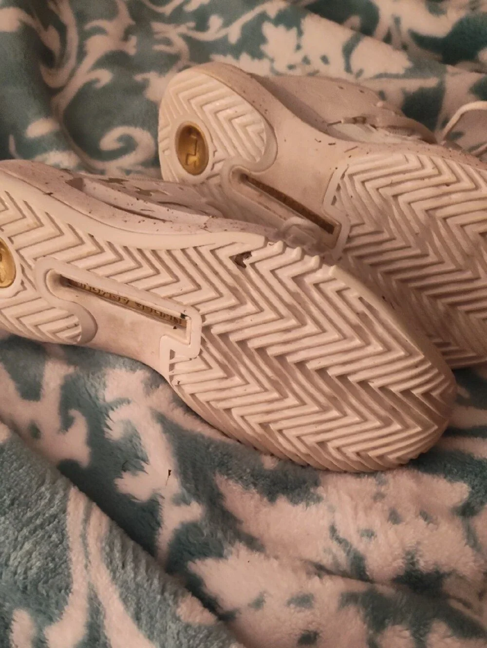 Under Armour White and Gold Performance Training Sneakers